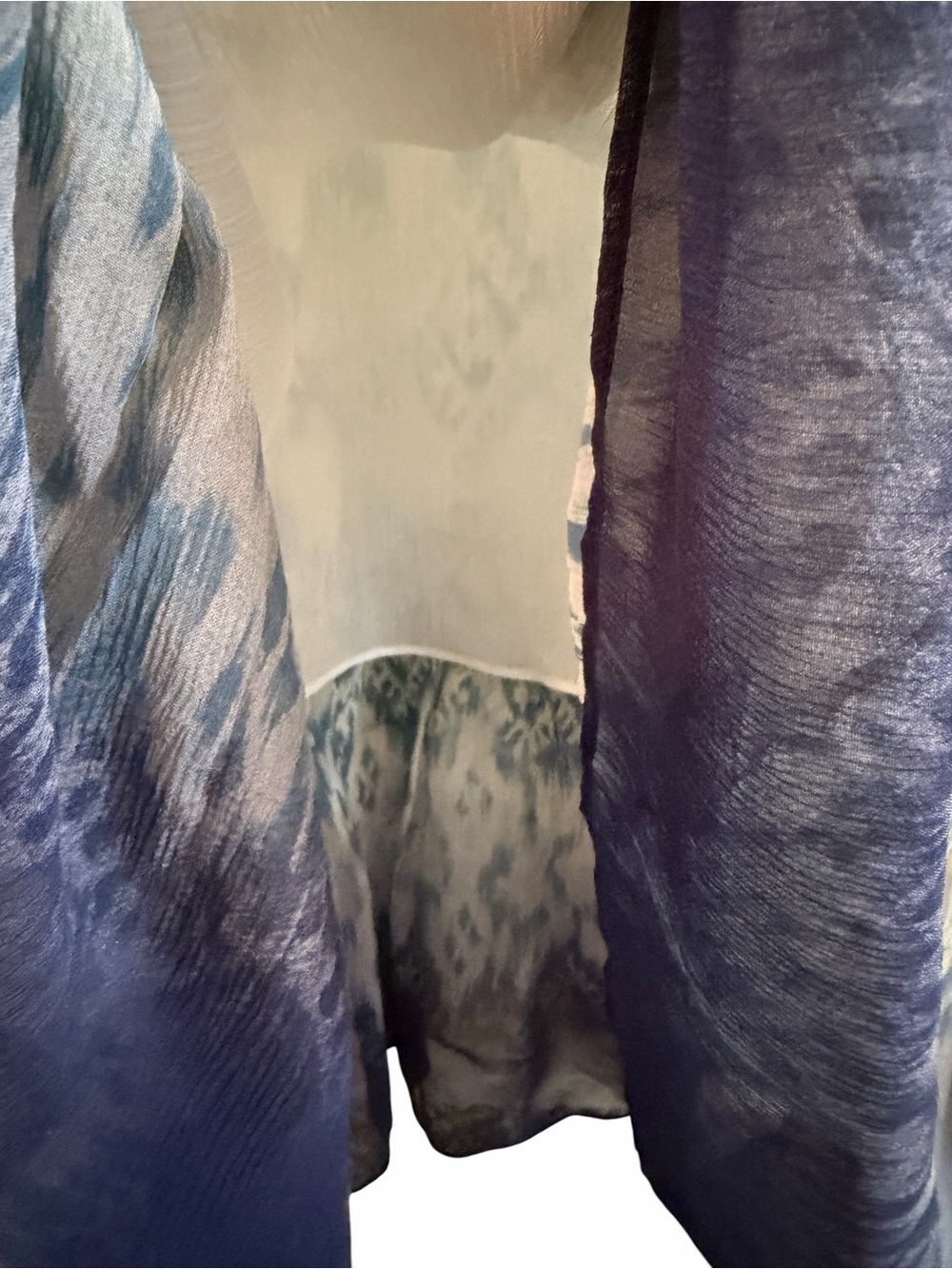 Sundance Maxi Dress Sz 6 Blue Ivory Silk Ikat Ruffled Tiered Drop Waist Size Zip - Picture 9 of 9